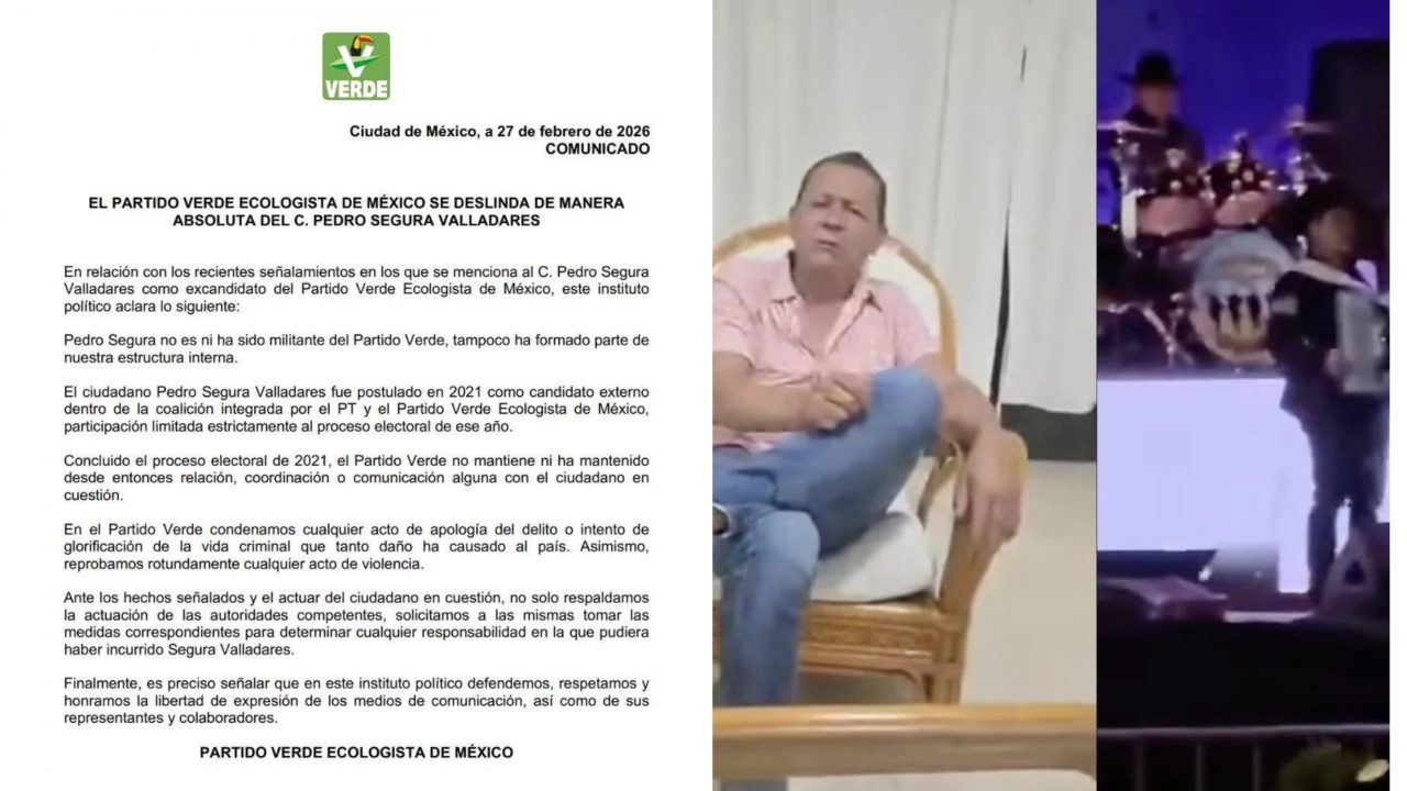 TRAS POLÉMICA POR CANCIÓN EN HONOR A “EL MENCHO”, PVEM SE DESLINDA DEL EMPRESARIO PEDRO SEGURA